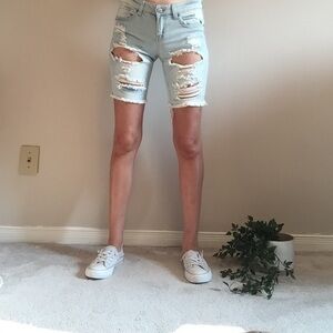 New Low Rise Bermuda Distressed Shorts
